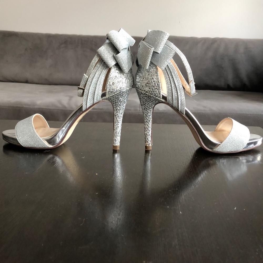 Silver evening sandals